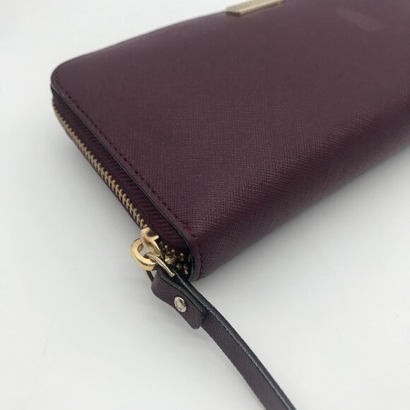 Kate Spade New York Plum Saffiano Leather Laurel Way Neda Wallet - Picture 9 of 11